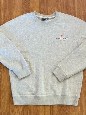 Kentucky Derby Embroidered Oatmeal Crew Neck Sweater size Medium